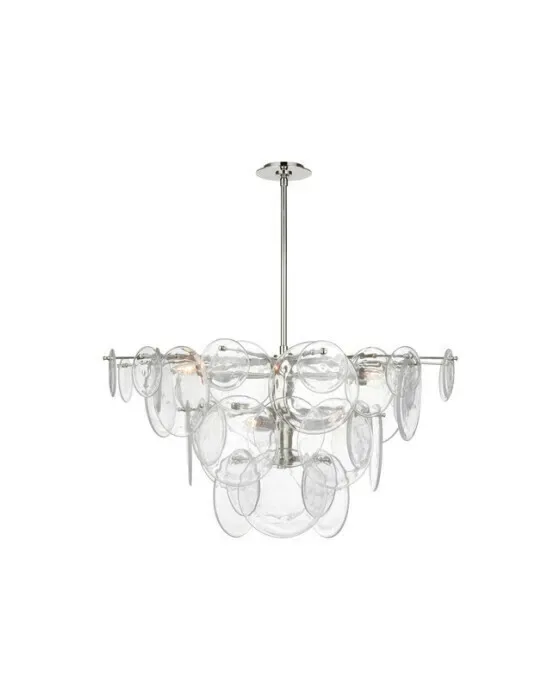 Loire Chandelier Polished Nickel/Clear Glass L