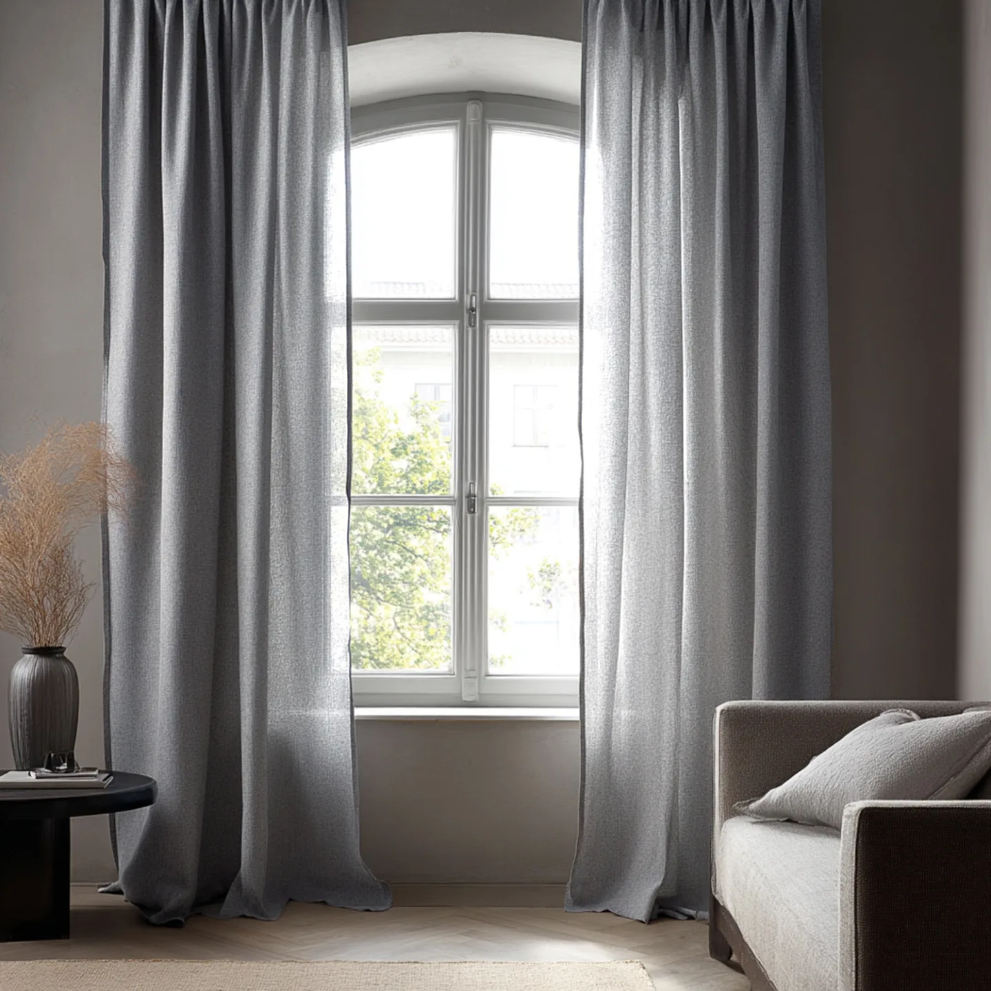 Gardiner - Lingardin Cosmina (mørkegrå) (Størrelse: 140 x 220 cm)