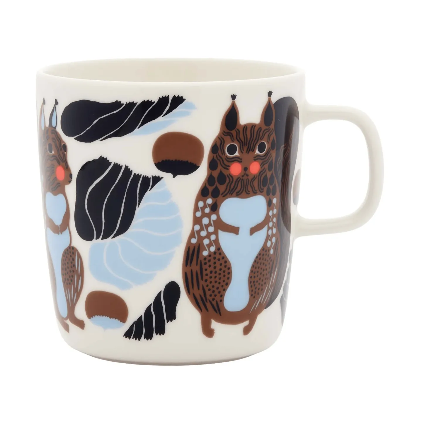 Marimekko Kurre Becher 40 cl Weiß-Braun-Schwarz-Hellblau