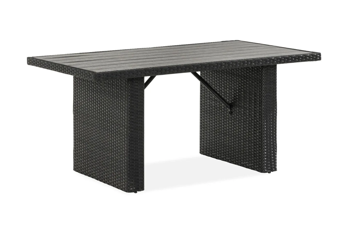 James Utebord 85x145 cm – Matbord utomhus i konstrotting med bordsskiva i Aintwood - Svart