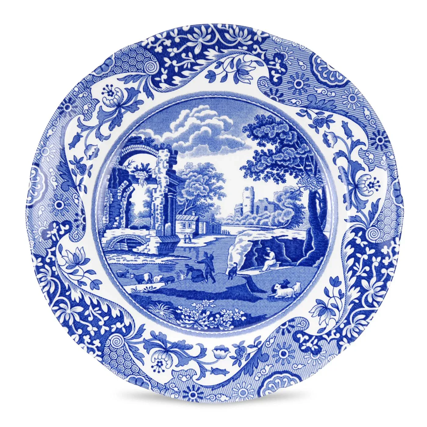 Blue Italian tallrik blå/vit