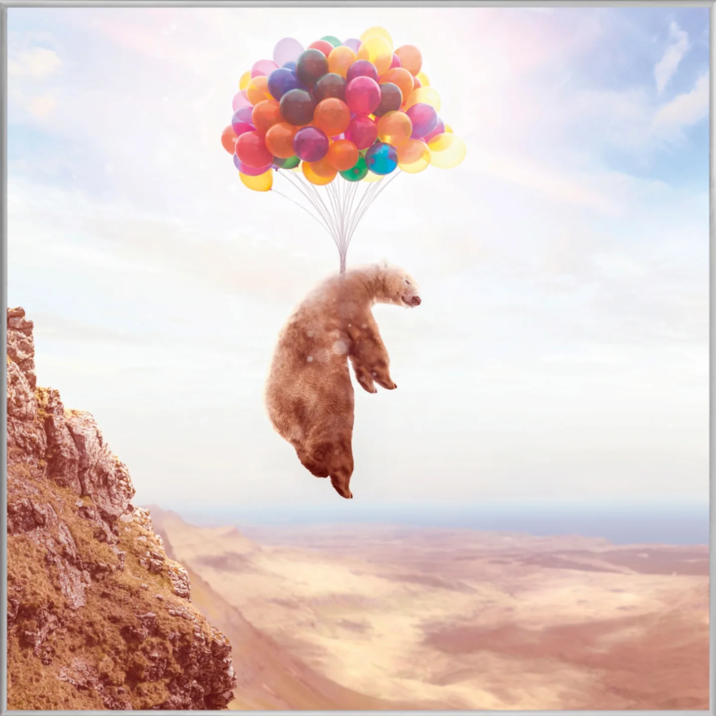image LAND Bild mit Rahmen Fliegender Bär an Luftballons | Schubiger Möbel
