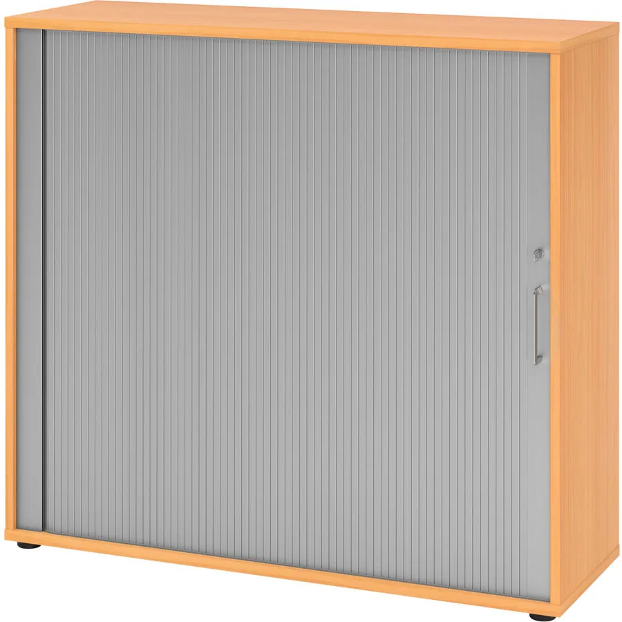 Aktenschrank Office Silber, Buche Dekor Holzwerkstoff, Kunststoff B 120 H 110 cm