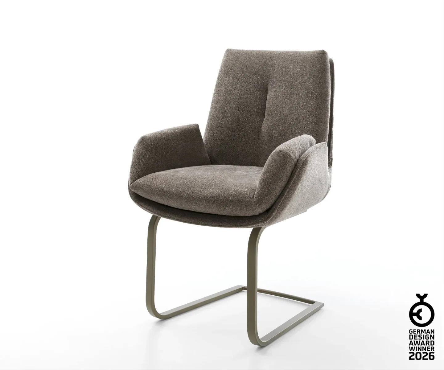 Freischwinger Clea-Flex Strukturstoff Soft Taupe Freischwinger flach Effektfinish Titan