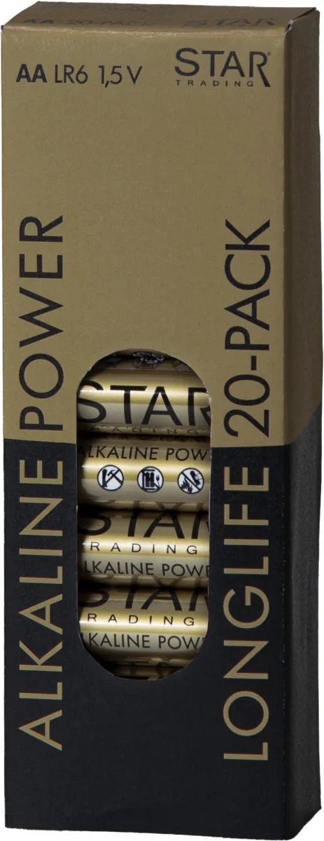 Star Trading - Batteri 20-p AA 1,5V Power Alkaline - Tillbehör - Guld