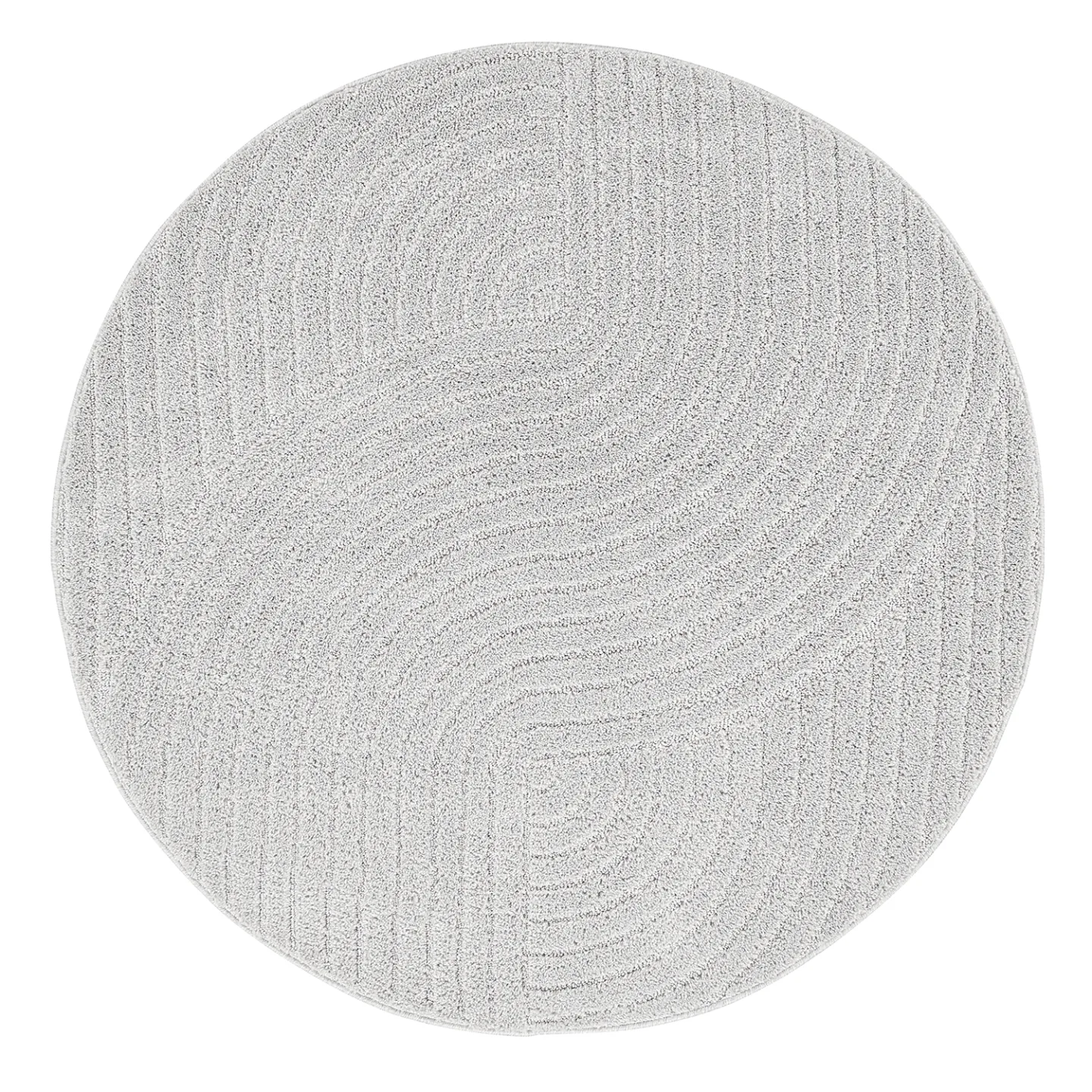 Runde tepper - Wendy (lys grå) (Størrelse: Ø 200 cm)