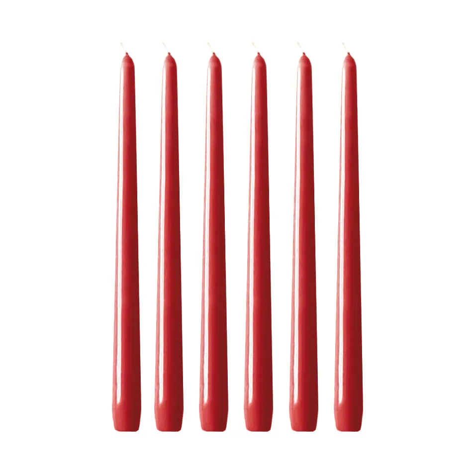 Hilke Collection Herrenhauskerzen 30 cm 6er-Pack Roter Glanz