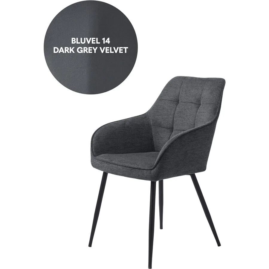 Stuhl 2er-Set Nort dunkelgrau Polyester