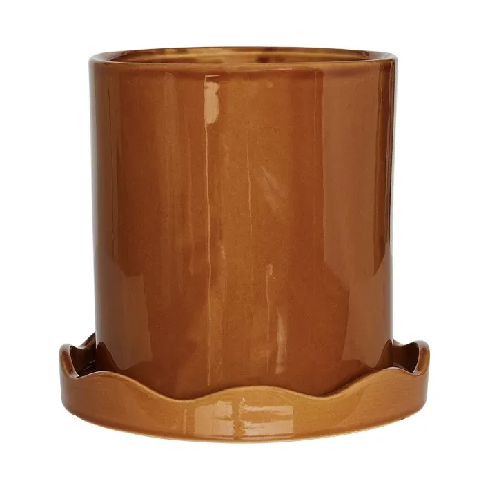 OYOY Nami Topf mit Untersetzer Ø16,5 Small Amber