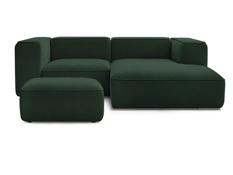 Ecksofa mit Hocker BOBOCHIC ZEPHYR Stoff mit Textur grün