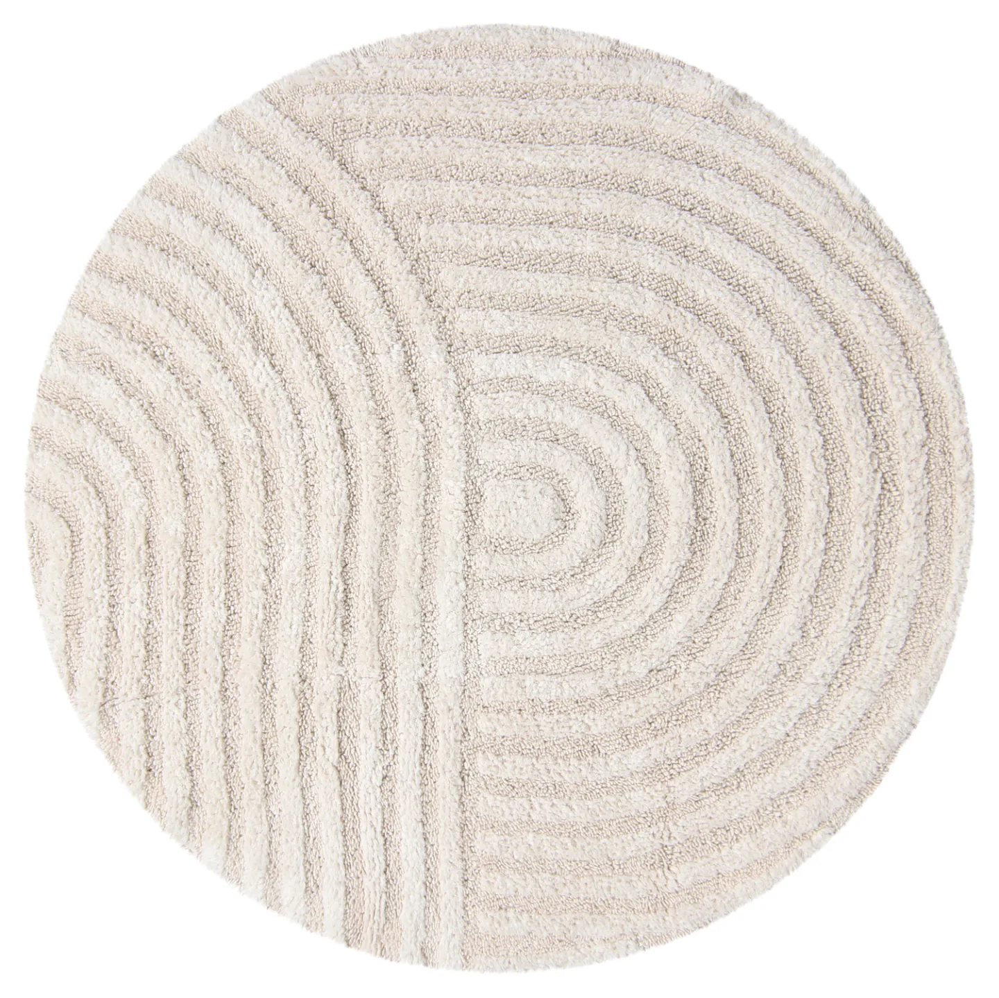 Rund baderomsmatte - Embla (off-white) (Størrelse: Ø 120 cm)