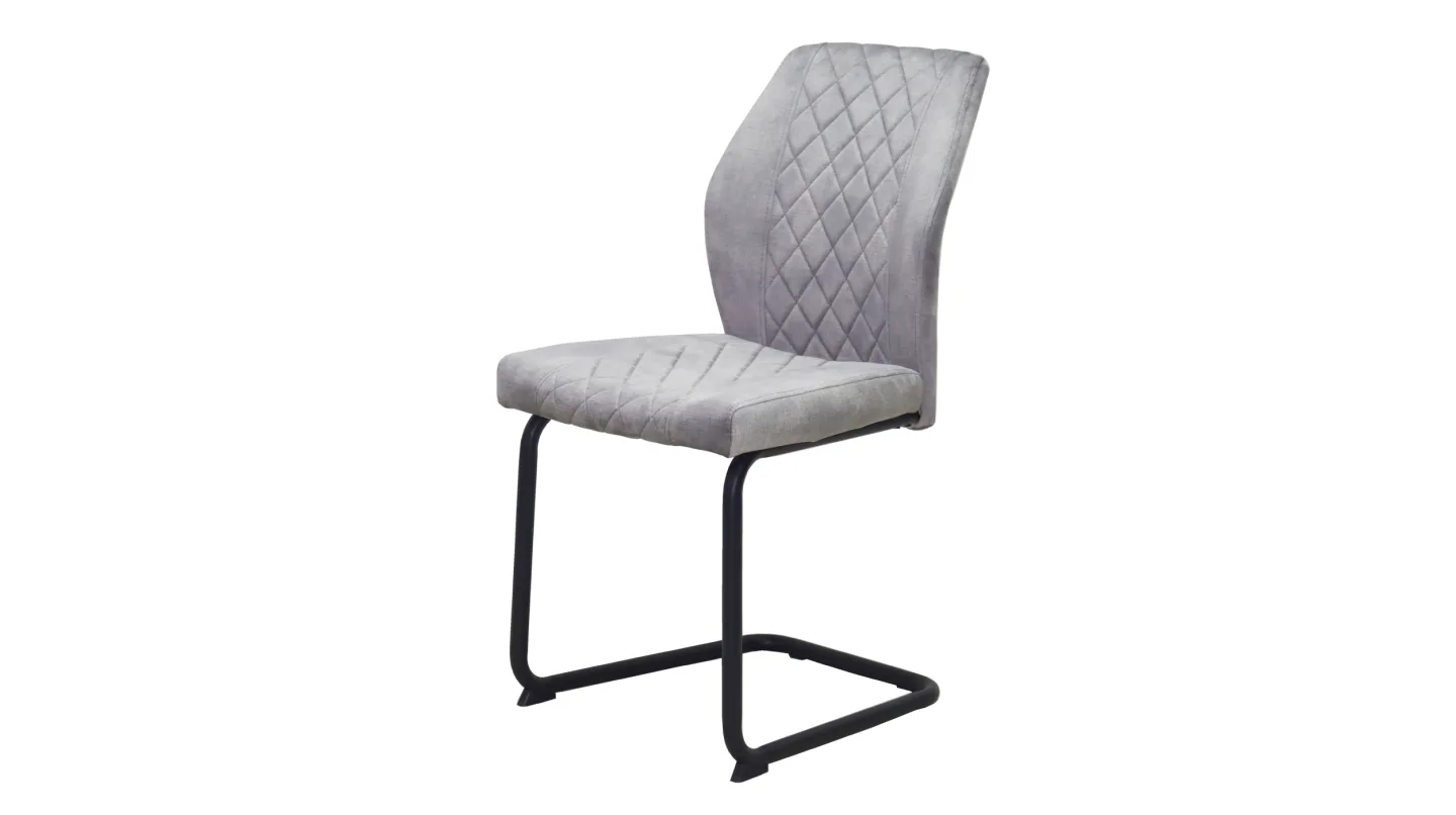 Schwingstuhl grau mit Microfaser Samtvelour - OLDE