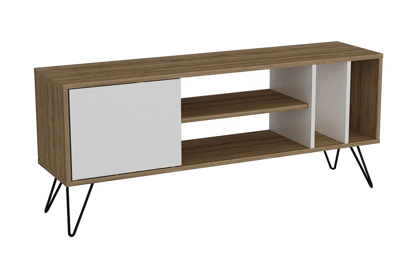 Ficociello TV-Bänk 140 cm - Valnöt|Svart|Vit