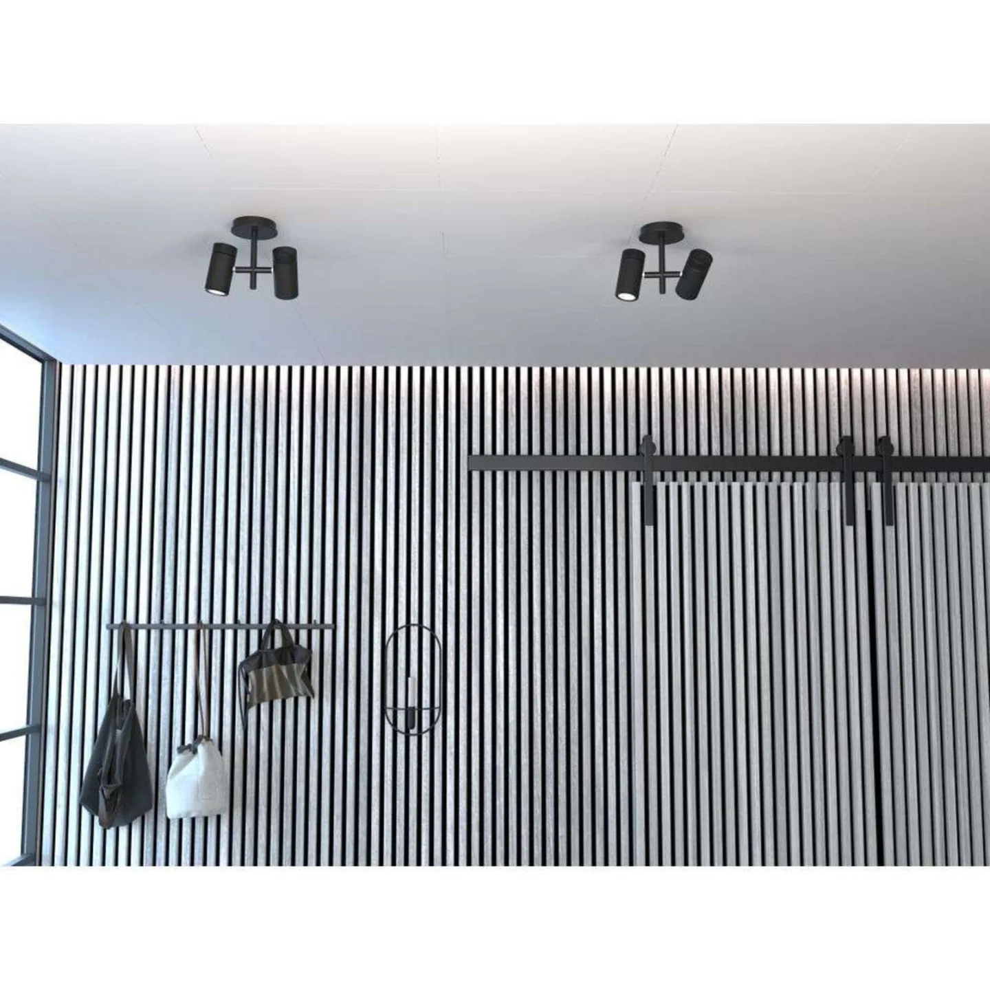Holder 2 Deckenleuchte Black - Herstal - Wohnzimmer - Metall