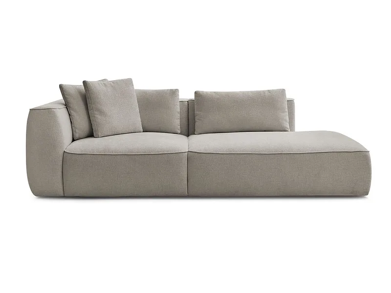 3er Sofa BOBOCHIC LEOPOLD Stoff mit Textur taupe