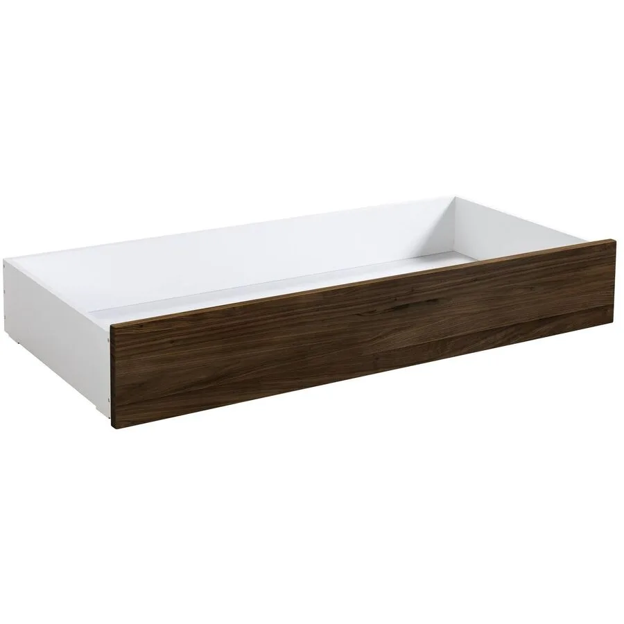 Hasena Bettschubkasten Roll-Box nussbaum/weiss Nussbaum/MDF Massivholz B 137 T 67 cm