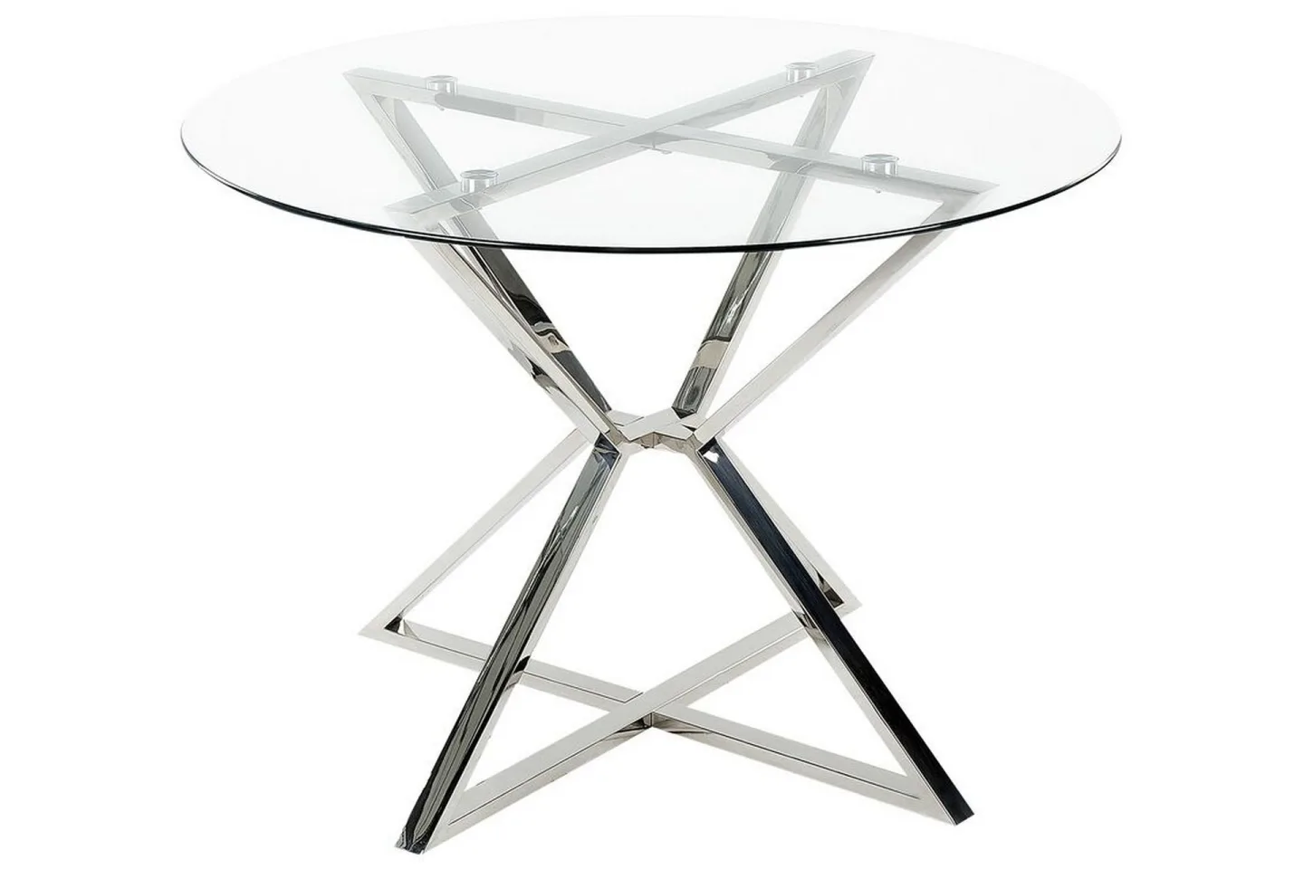 Matbord Hayder 105 cm Rund - transparent/Silver