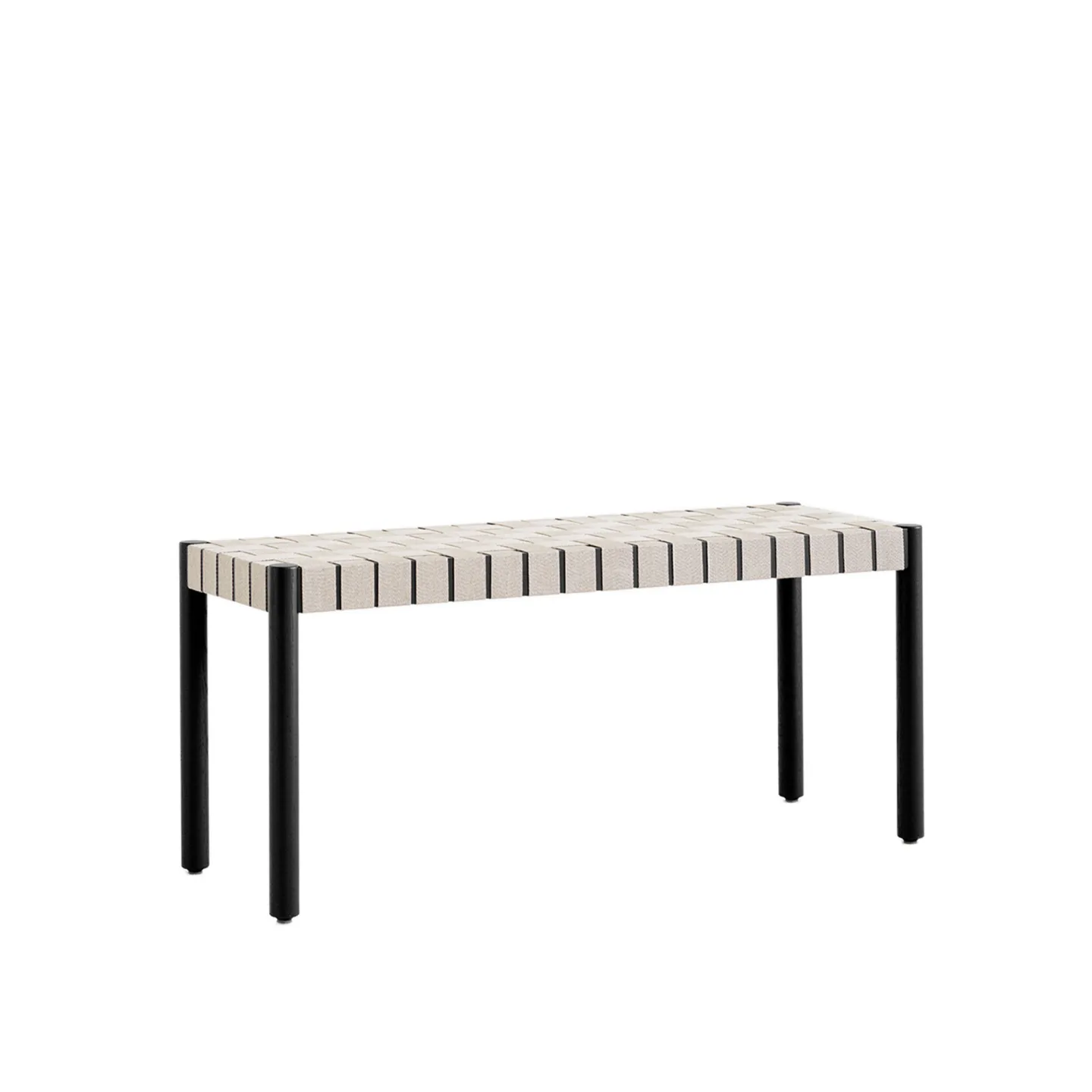 &Tradition - Betty Bench TK4, Small Black/Natural Webbing - Dagbäddar - Thau & Kallio - Beige,Svart - Naturmaterial/Trä