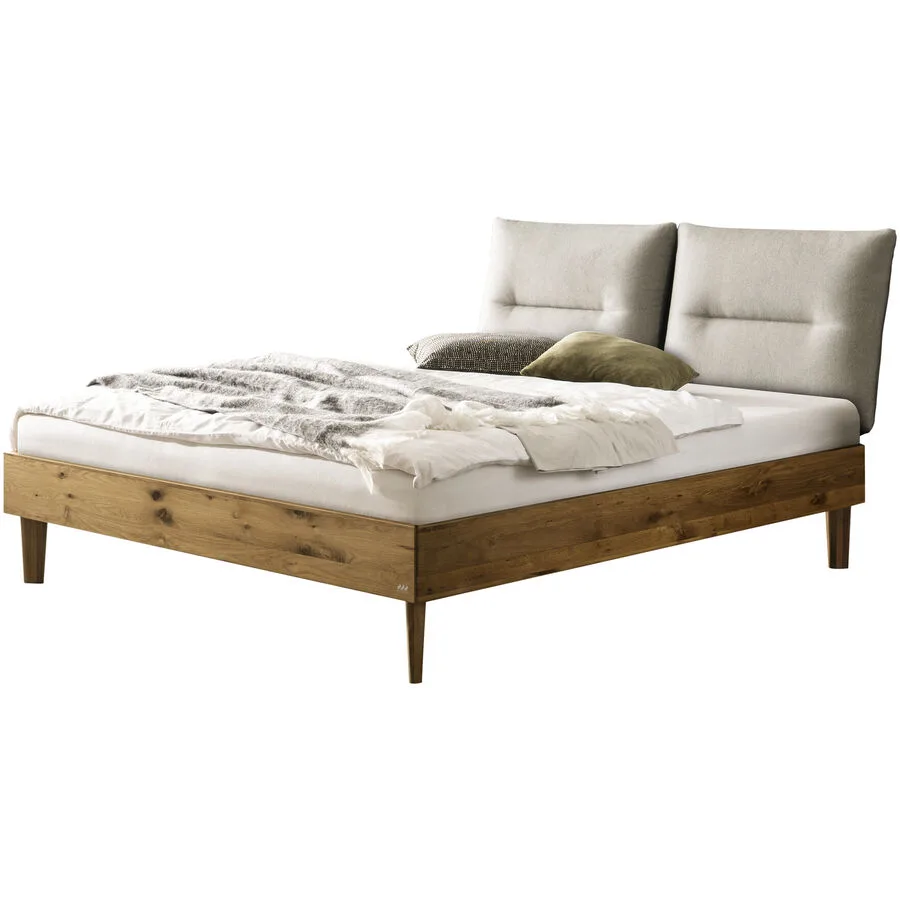 Hasena Bett Sassari Wildeiche, cream Eiche massiv Massivholz 140 x 200 cm