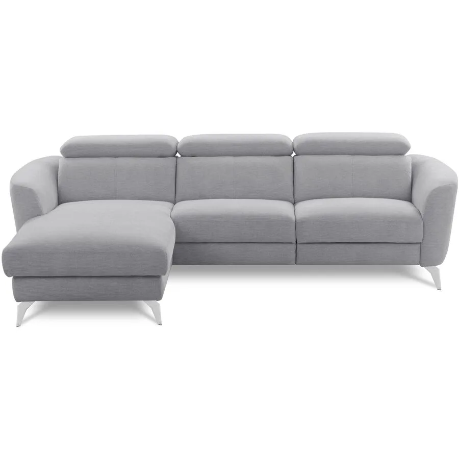 Ecksofa Simba Rechts Chenille Grau B 261 T 183 cm