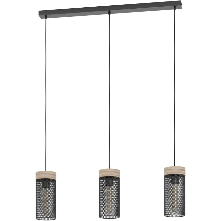 Eglo Pendellampe Kilnsdale Braun/Schwarz Stahl/Holz 11 cm 110 cm - Material: Holz/Stahl