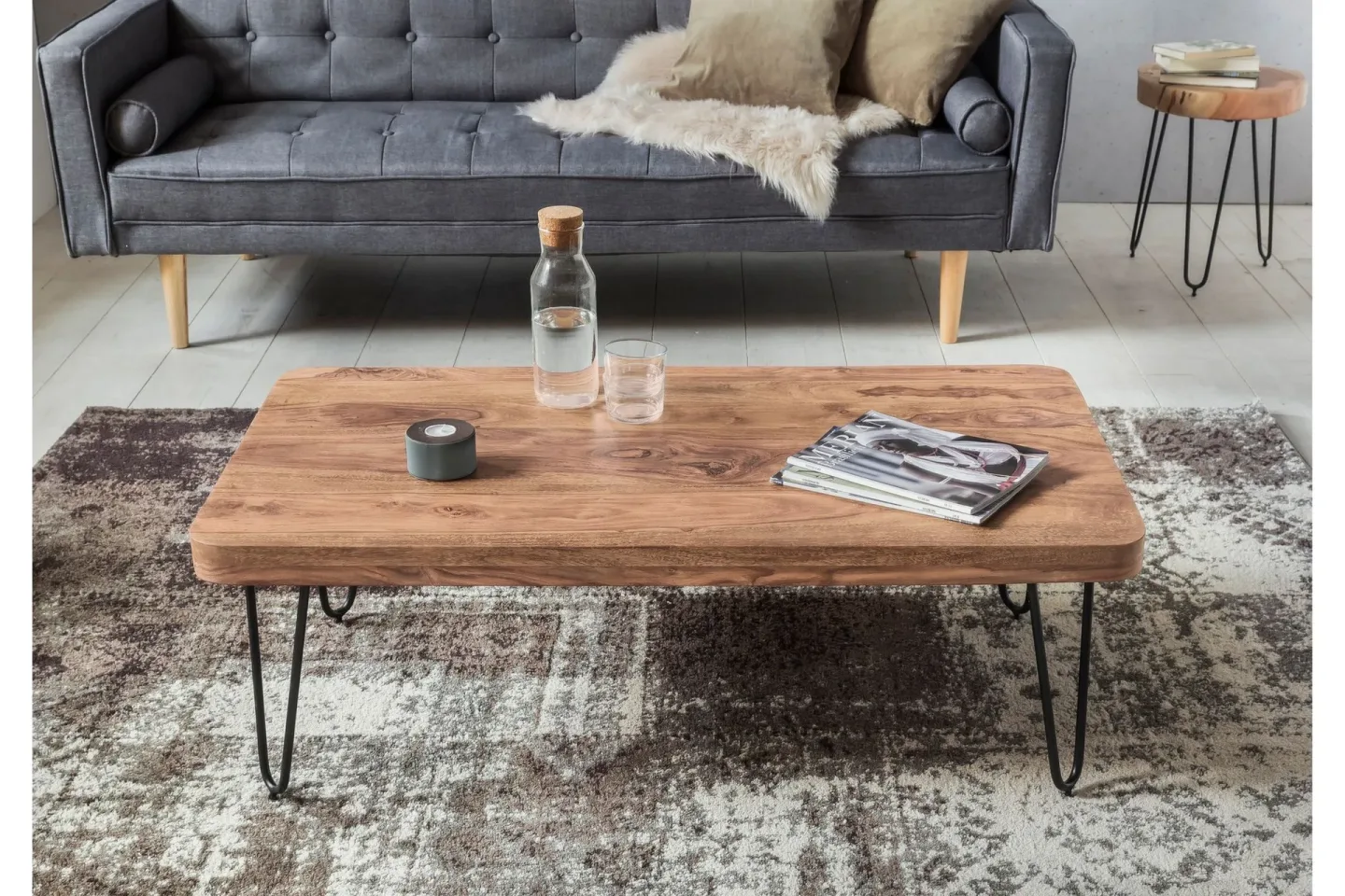 Mayotte Soffbord 115 cm - Akacia/Svart