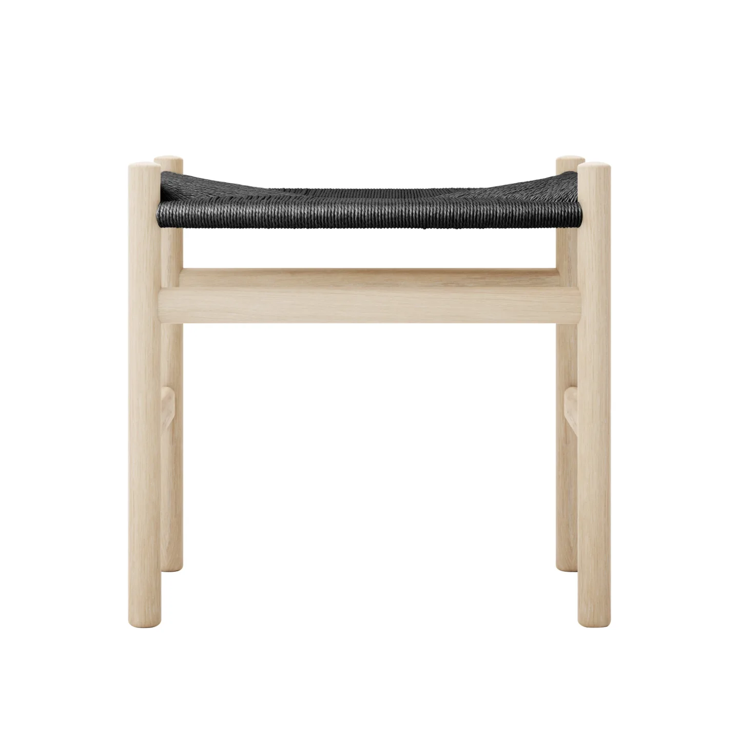 Carl Hansen - CH53, Ek, Tvålad, Svartflätad, 43 cm - Fotpallar - Hans J. Wegner - Träfärgad - Papper/Trä