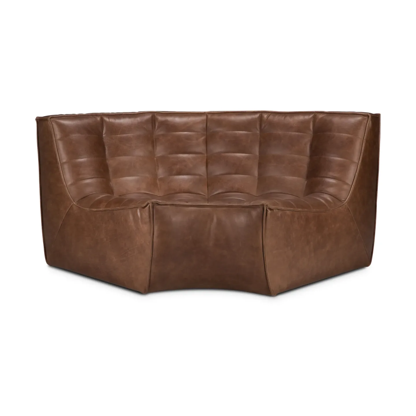 Ethnicraft N701 Eckmodul abgerundet 90° Leder Chestnut