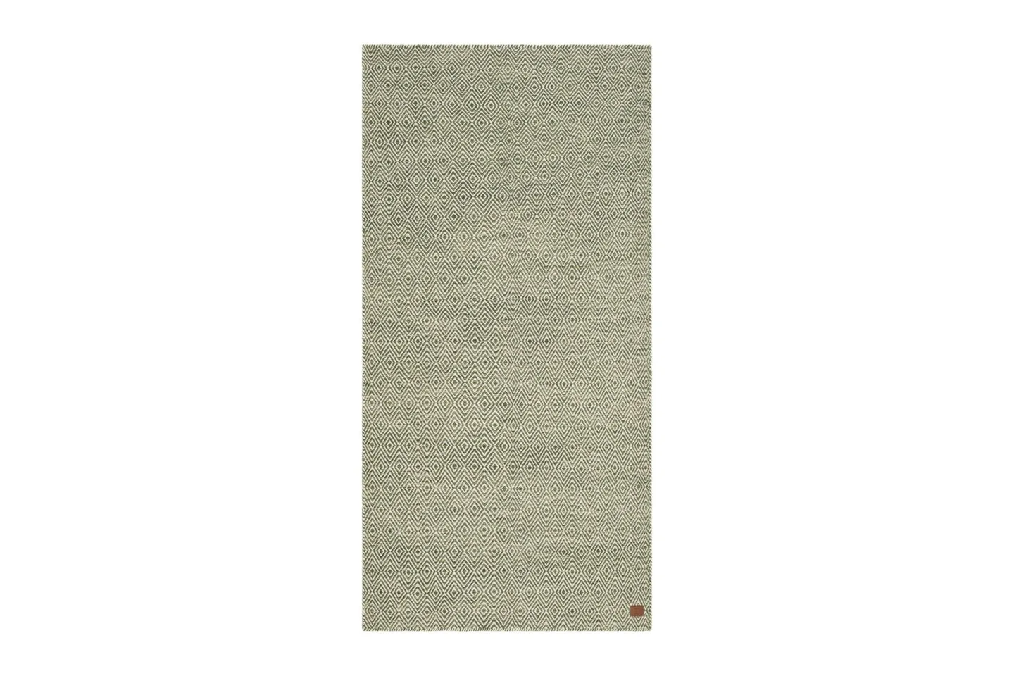 Gåsöga Ullmatta 75x200 cm Oval - Grön