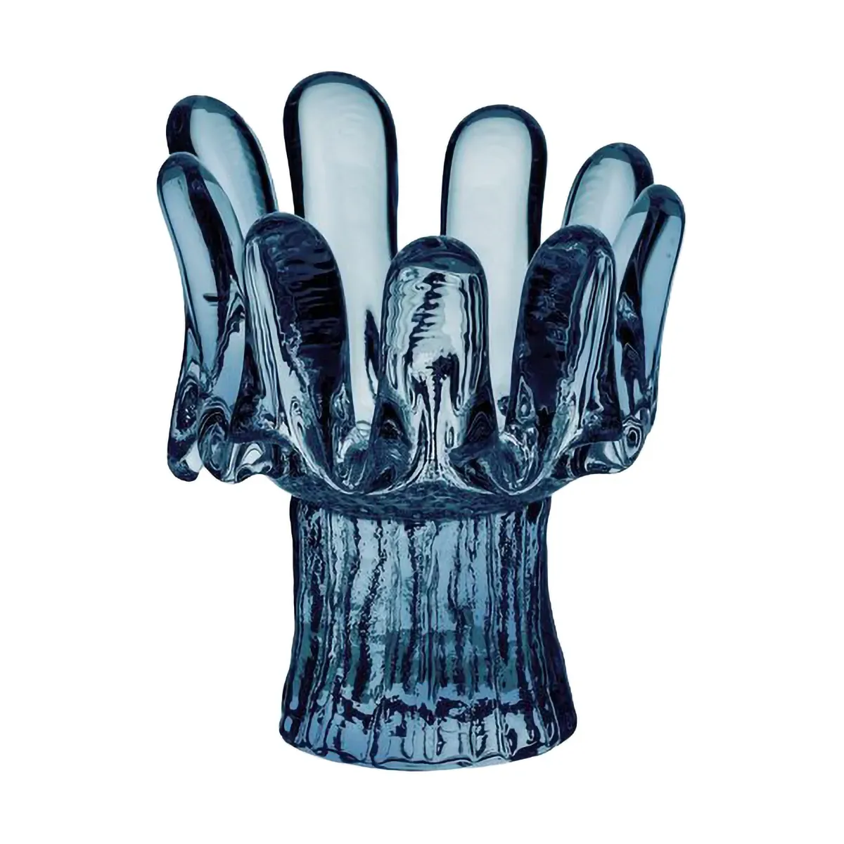 Kosta Boda Solros Windlicht rundes Glas 11,5 cm Blau