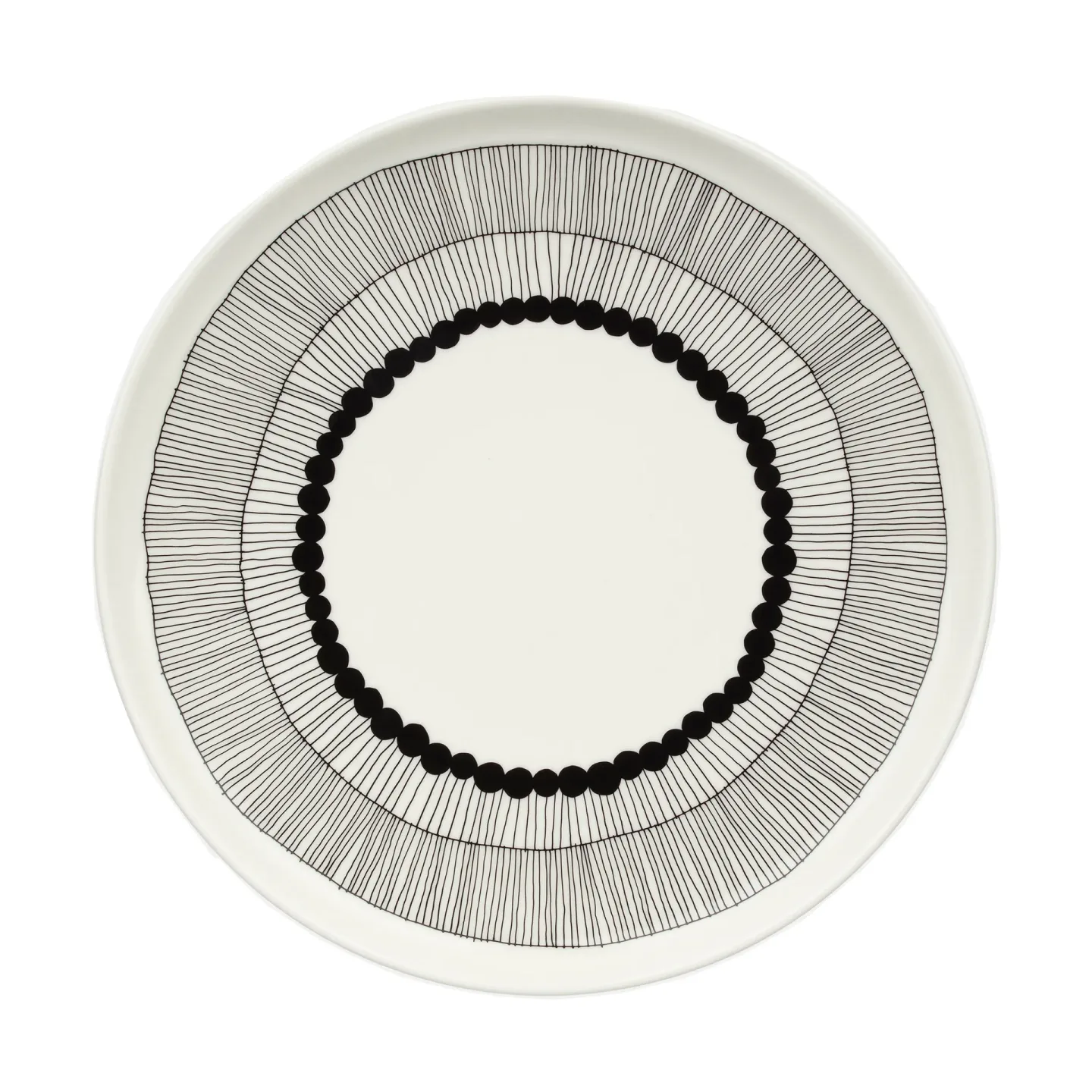 Marimekko Siirtolapuutarha Teller Ø 25cm White-black