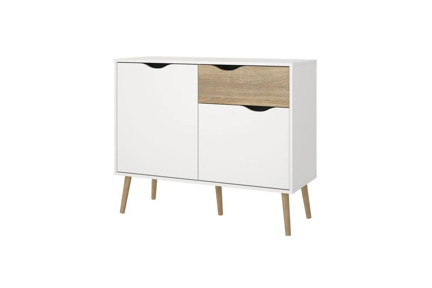 Delta Skänk 99 cm - Vit/Ek