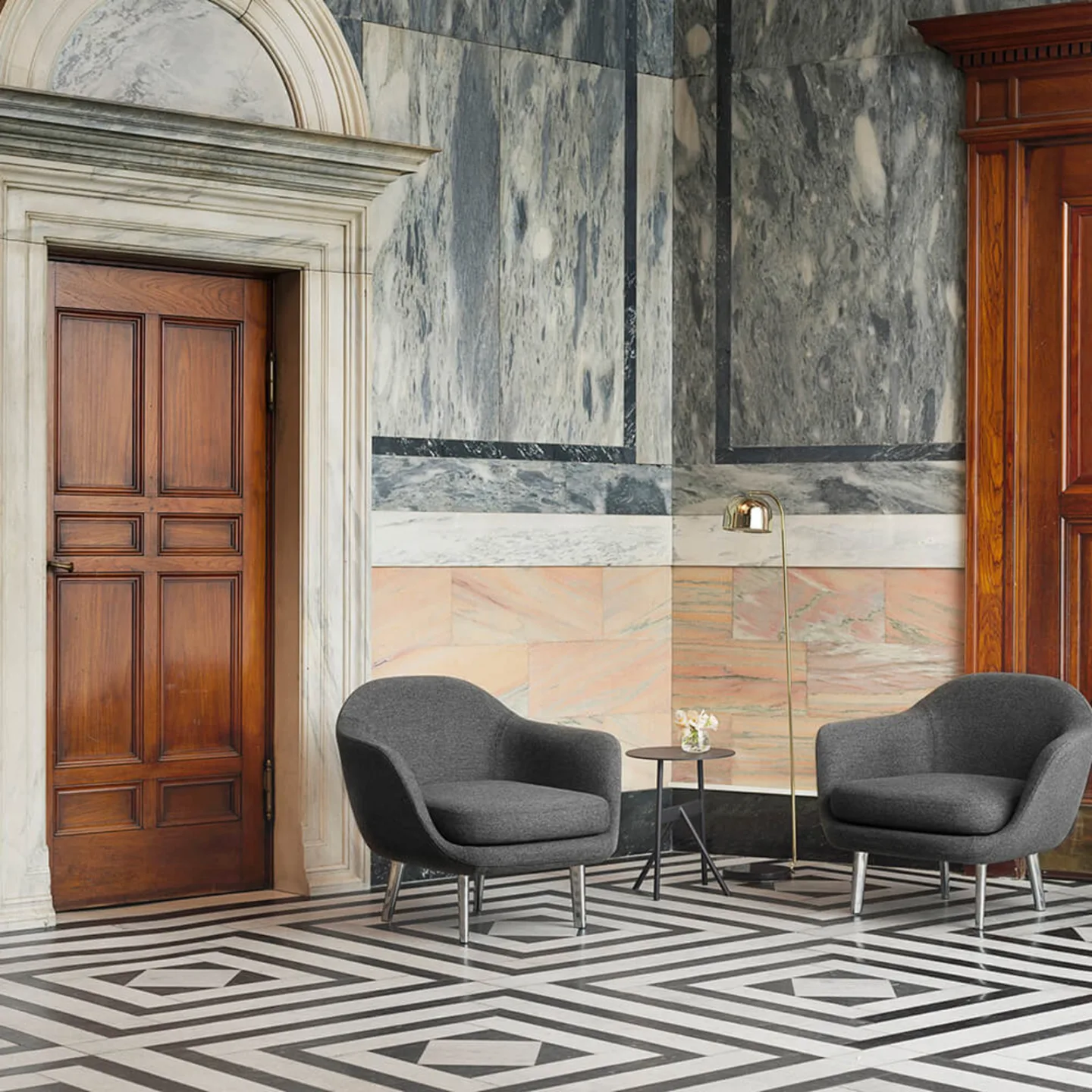 Grant Stehleuchte Messing - Normann Copenhagen - Wohnzimmer - Metall
