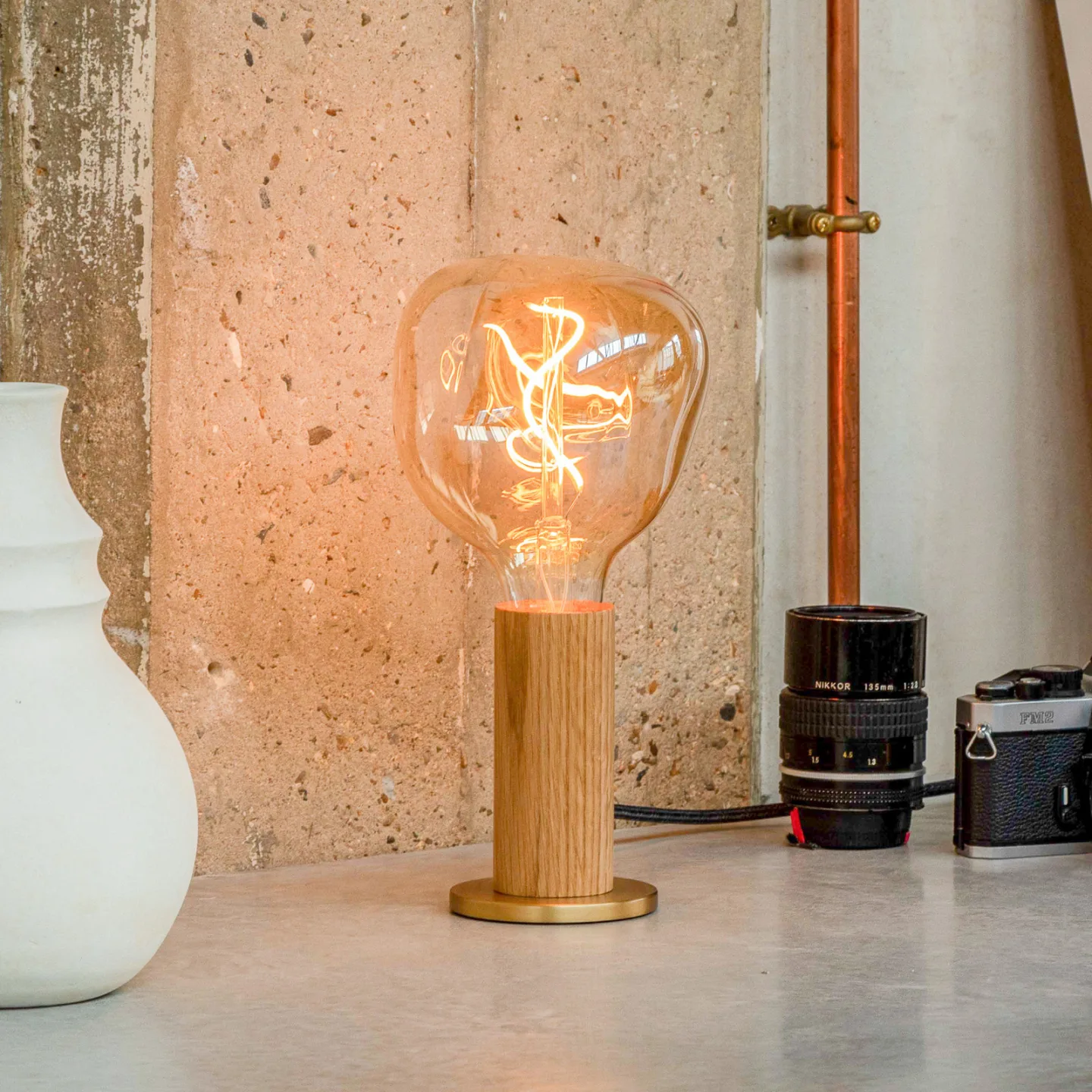 Oak Knuckle Tischleuchte m/Voronoi-I - Tala - Wohnzimmer - Holz - Einflammig