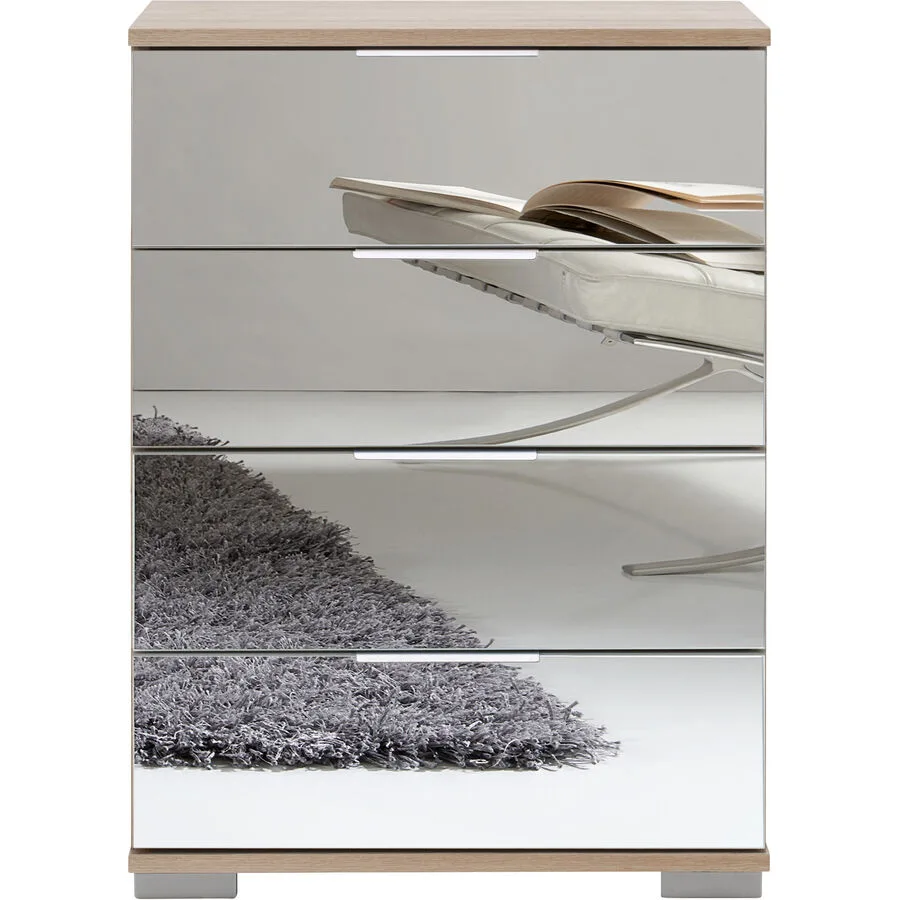 Nachttisch Peyton C Spiegelglas Holzwerkstoff B 52 H 74 cm