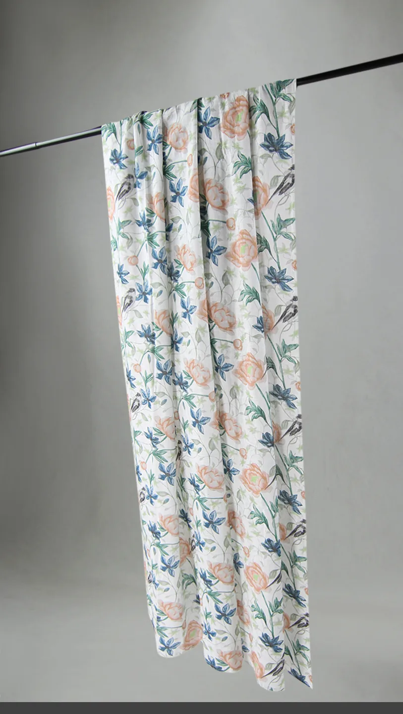 Gardiner - Bomullsgardin - Gullan (oransje) (Størrelse: 140 x 250 cm)
