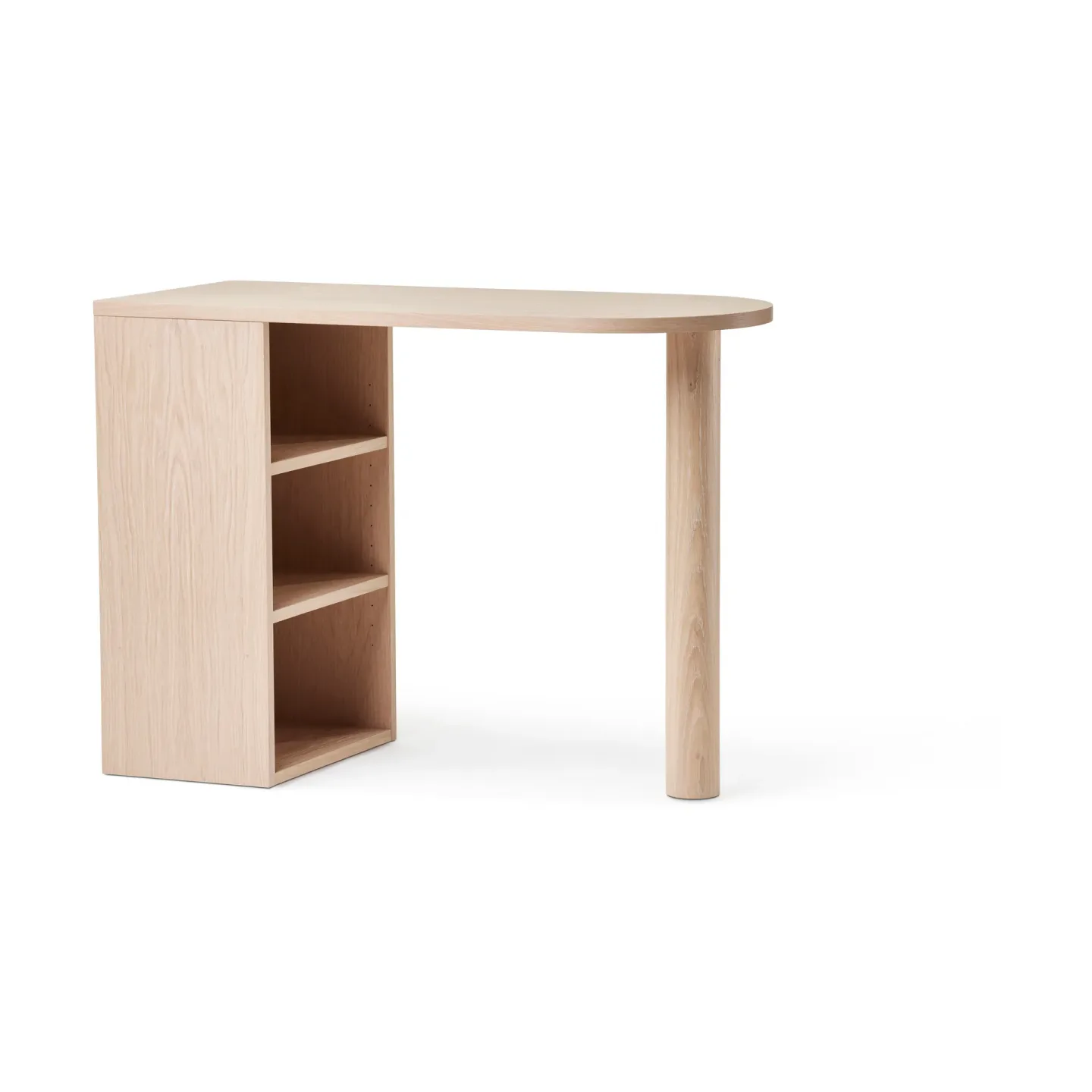 A2 Hub Schreibtisch Weiß geölte Eiche, 100x73x43 cm