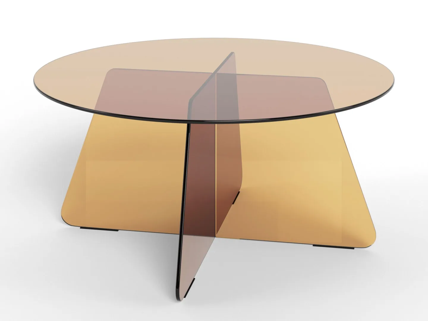 Ryvos Soffbord i Glas 80 cm Rund - Brun