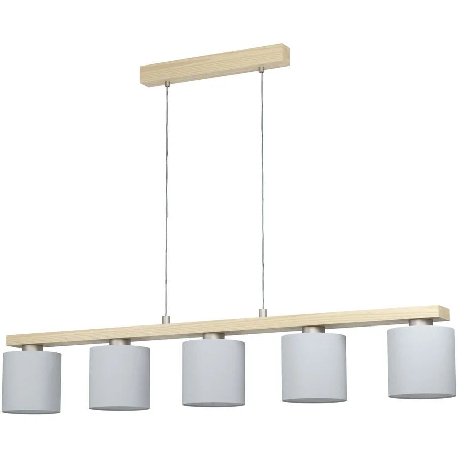 Eglo Pendellampe Castralvo Weiss Stahl/Holz 15 cm 110 cm - Material: Holz/Stahl