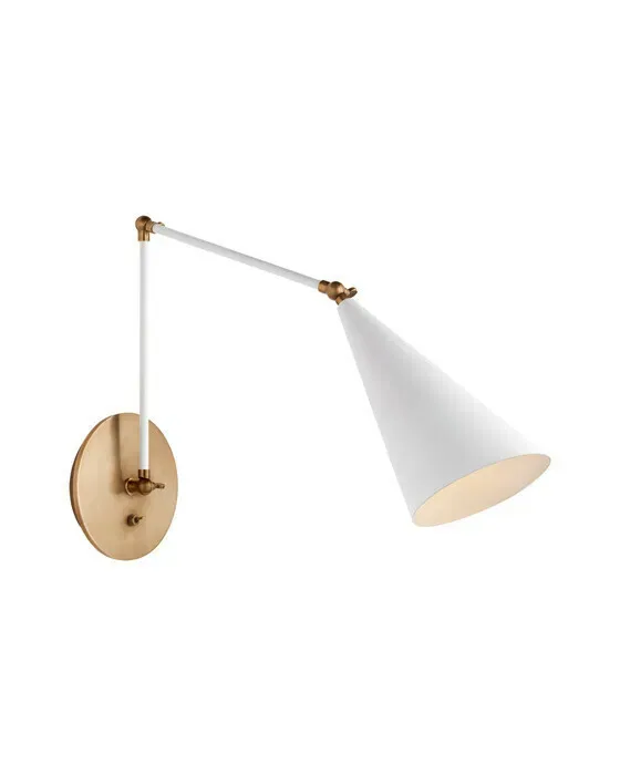 Clemente Double Arm Library Sconce White
