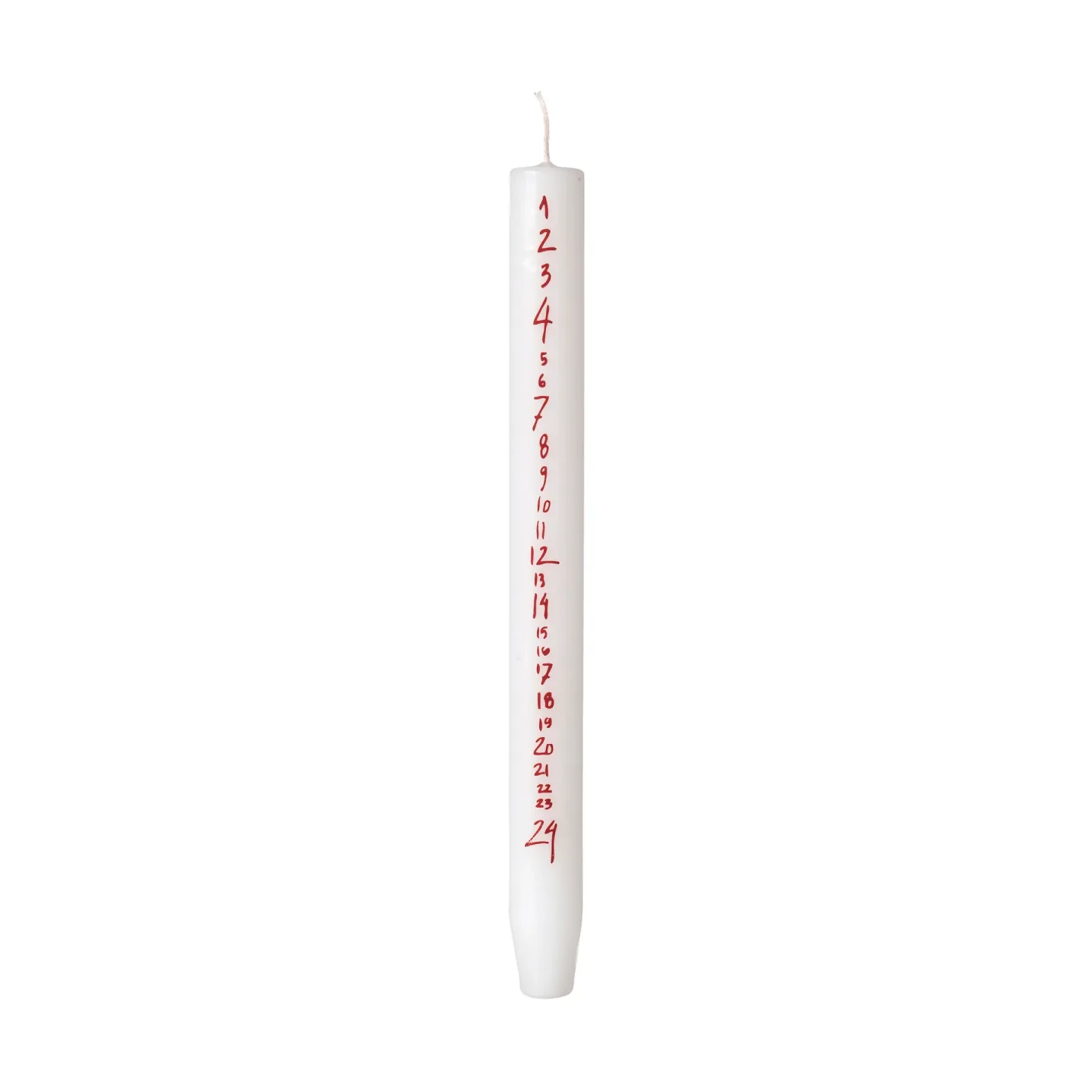 Broste Copenhagen Handwritten kalenderljus Pure White-Red