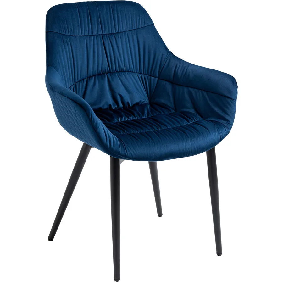Stuhl Karol blau Samt