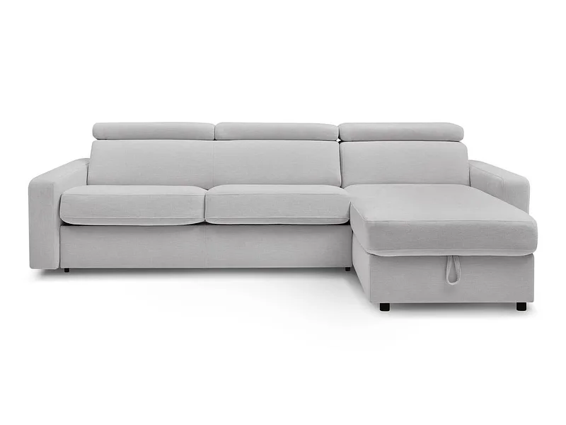 Ecksofa BOBOCHIC MONACO Stoff hellgrau