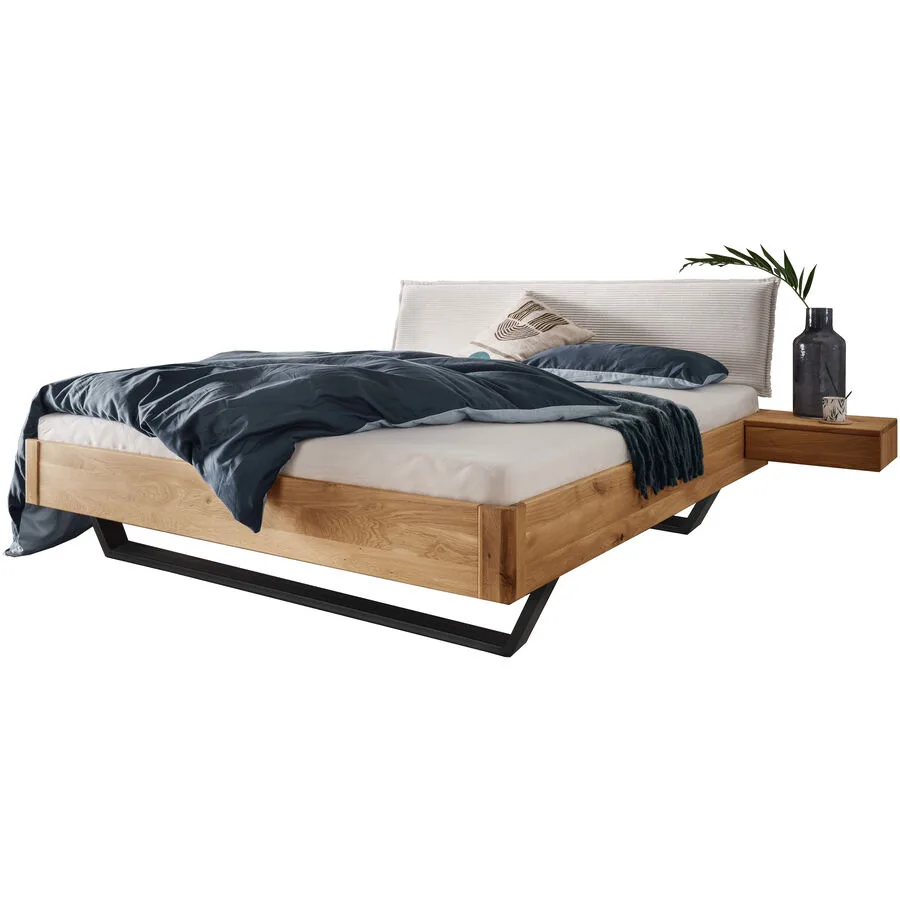 Bett Maliha eiche natur geölt Massivholz Massivholz 180 x 200 cm