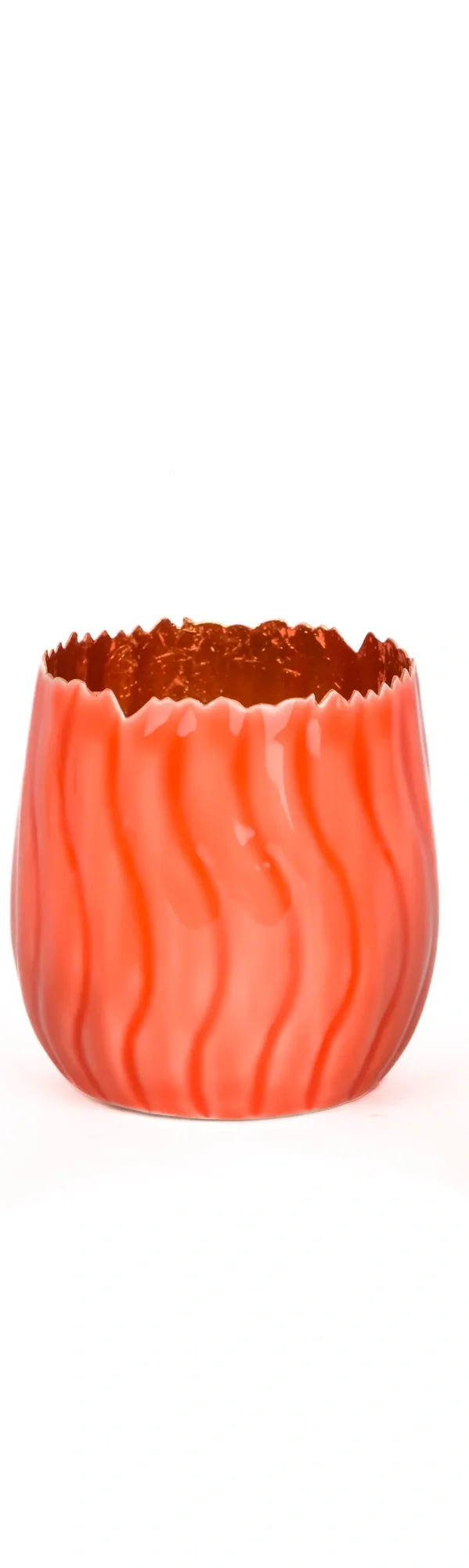 Decofinder Windlicht Welle Orange H: 11 cm Orange | Schubiger Möbel
