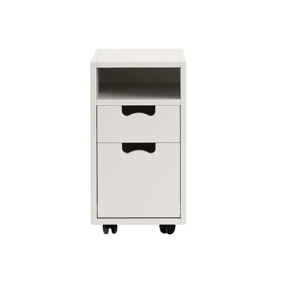 Asplund Snö G3 Nachttisch White, schwarze Räder