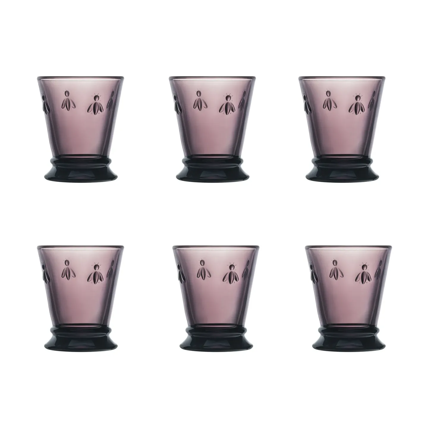 La Rochère Abeille Wasserglas 26 cl 6er Pack Aubergine