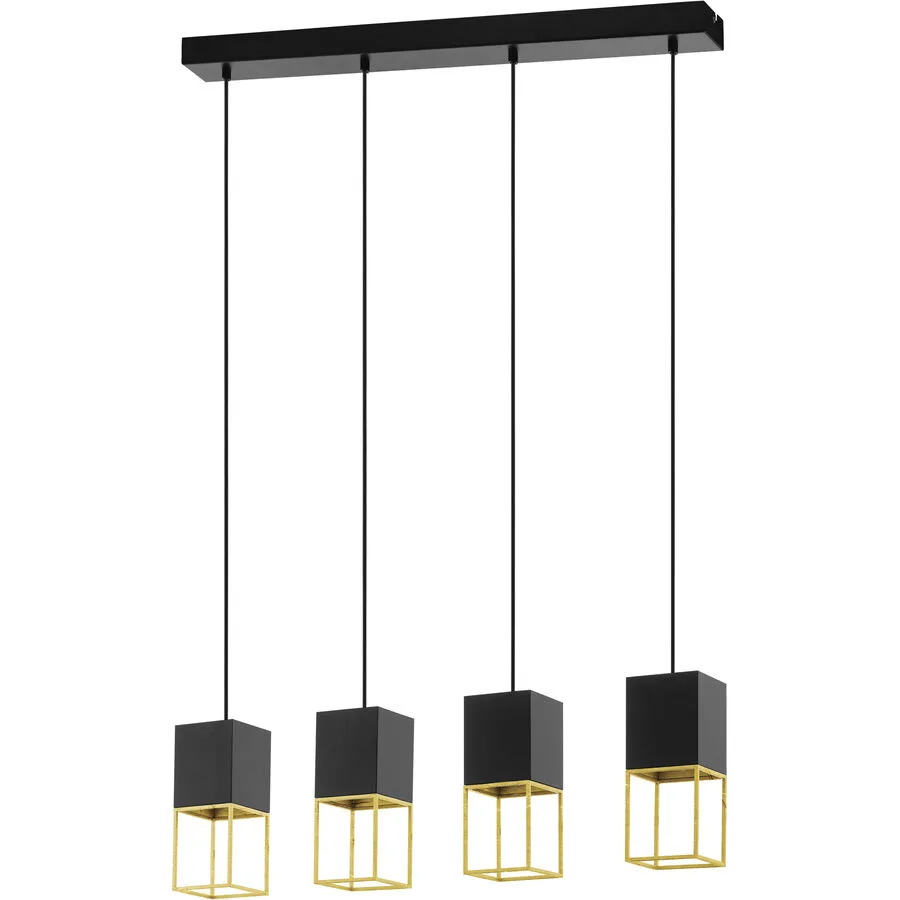 Eglo Pendellampe Montebaldo Gold/Schwarz Stahl 10 cm 110 cm - Farbe: schwarz-gold