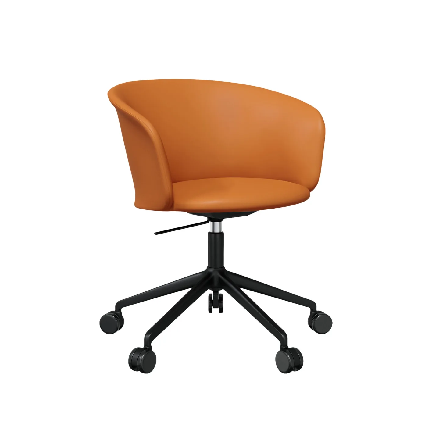 HEM - Kendo Swivel Chair 5-star Castors - Cognac Leather/Black - Kontorsstolar - Sabine Marcelis,LucidiPevere - Brun - Metall/Trä/Skum/Plast/Ull