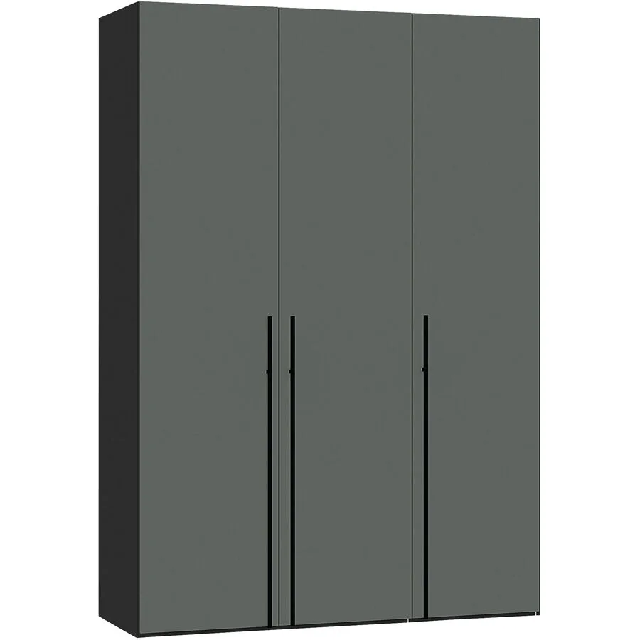 Kleiderschrank Arena Drehtüren grau/grün Holzwerkstoff/Glas B 153 cm - Schweizer Möbelhersteller